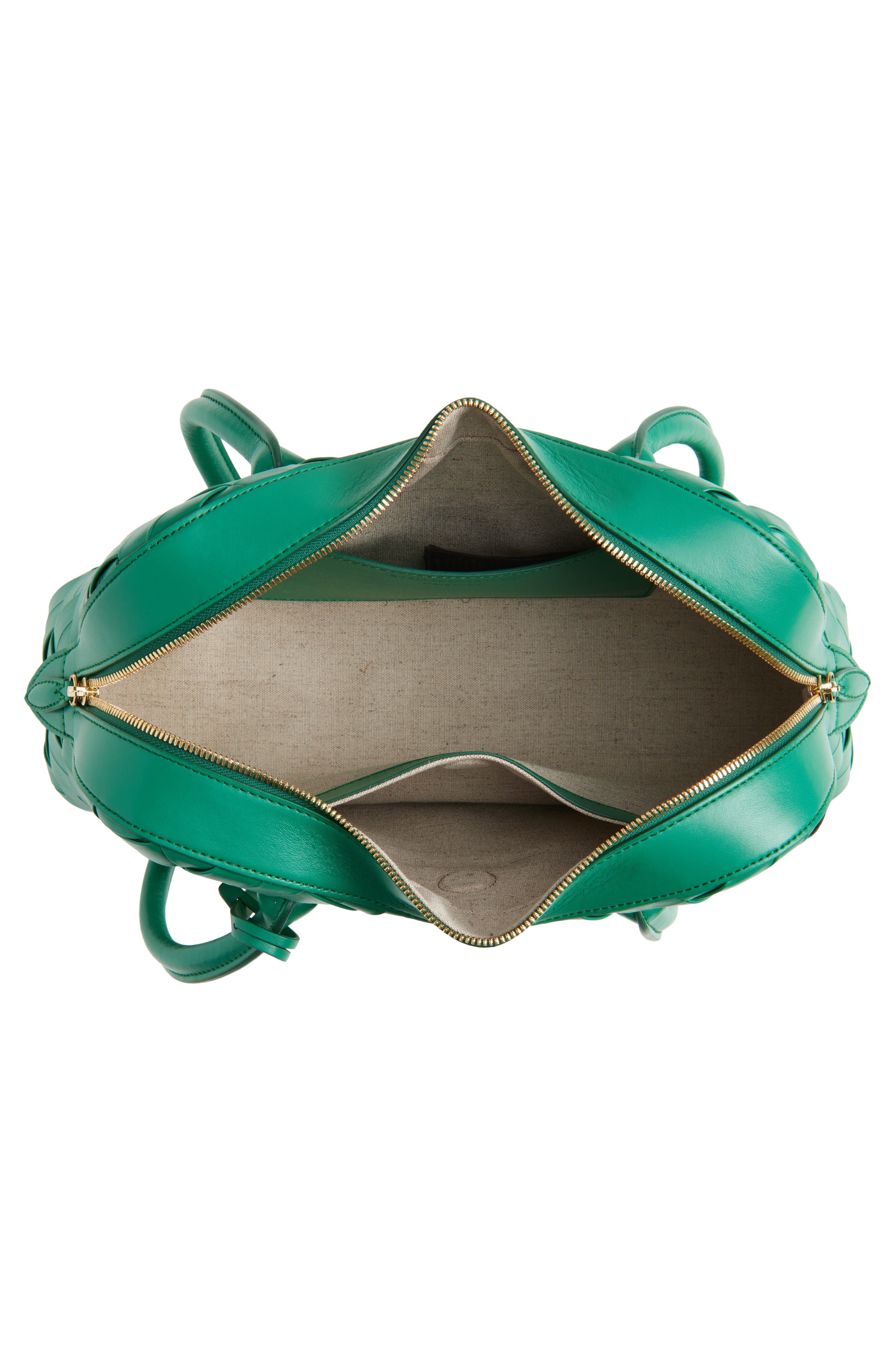 Stella McCartney Ryder Woven Faux Leather Shoulder Bag, Alternate, color, Bright Green