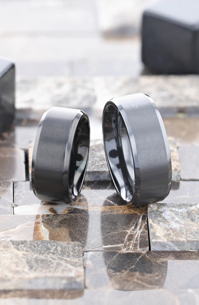 Larson Jewelers Elysian Titanium Wedding Band, Alternate, color, Black Titanium