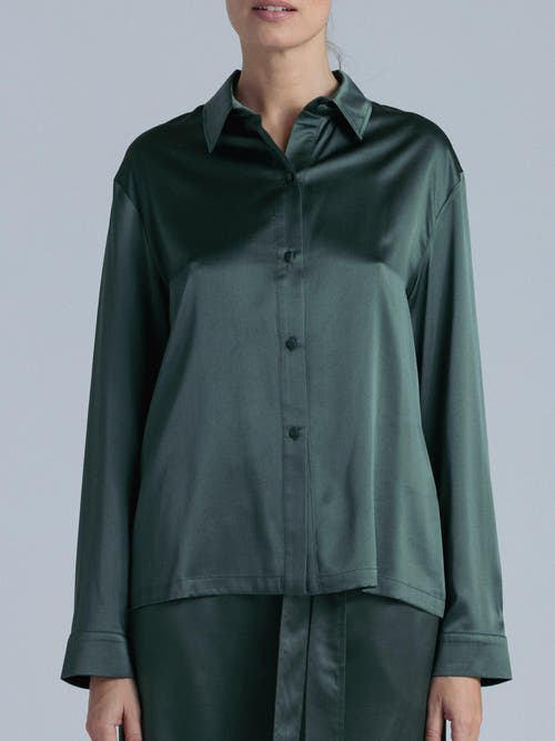 Alas Silk Long Sleeve Shirt In Green
