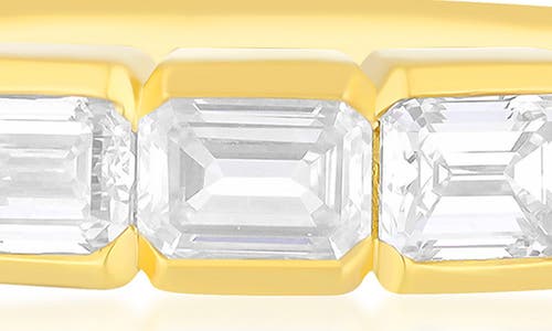 Ef Collection Half Bezel Emerald-cut Diamond Ring In Gold