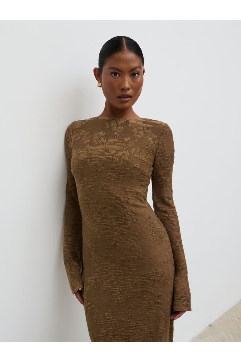 Tanaia Long Sleeve Jersey Maxi Dress, Alternate, color, Brown