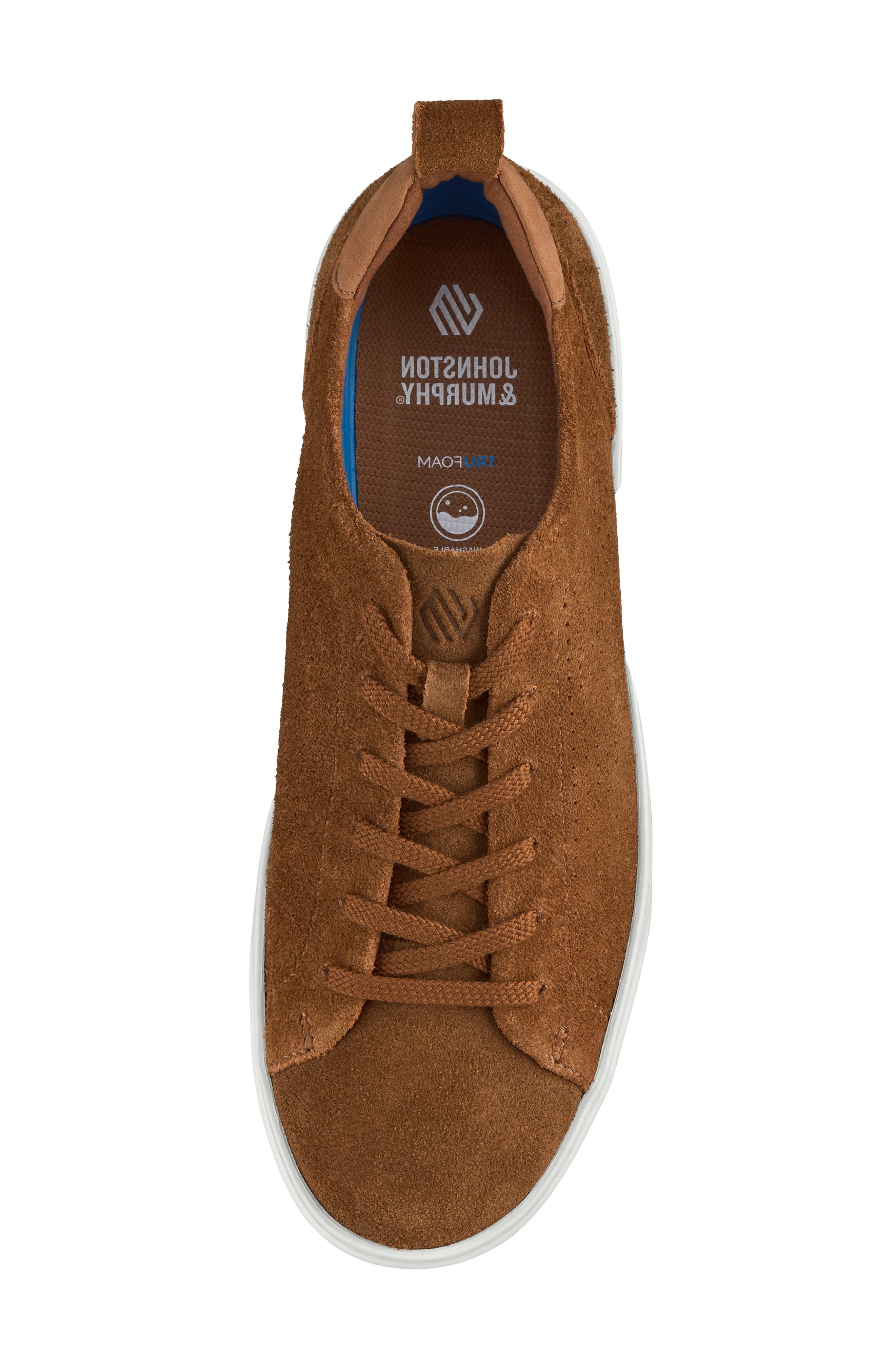 Johnston & Murphy Ollie Low Top Sneaker, Alternate, color, Snuff Washable Suede
