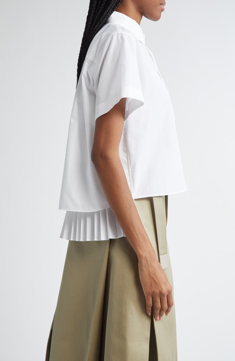 Sacai Ruffle Poplin Shirt, Alternate, color, 