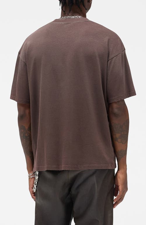 Represent Legacy Crest Cotton T-shirt With Distressed Effect In Brown
