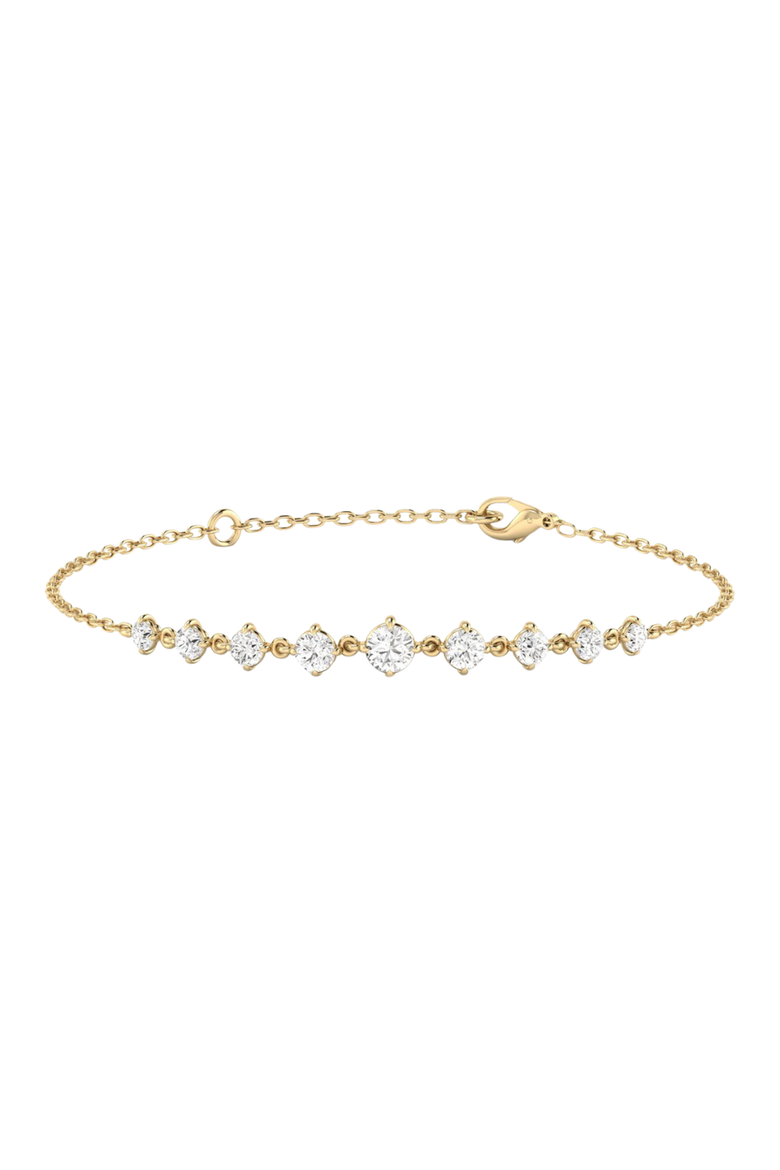 Starlight Graduated Chain Bracelet Lab Diamond in 14K Gold, Main, color, Yellow Gold