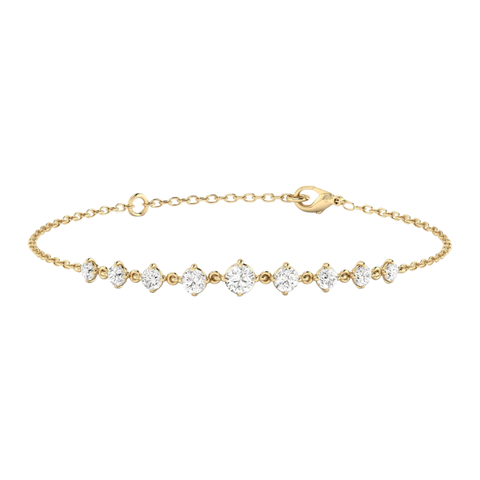 Starlight Graduated Chain Bracelet Lab Diamond in 14K Gold