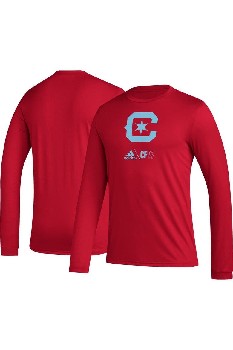 Men's adidas Red Chicago Fire Icon AEROREADY Long Sleeve T-Shirt, Alternate, color, Red