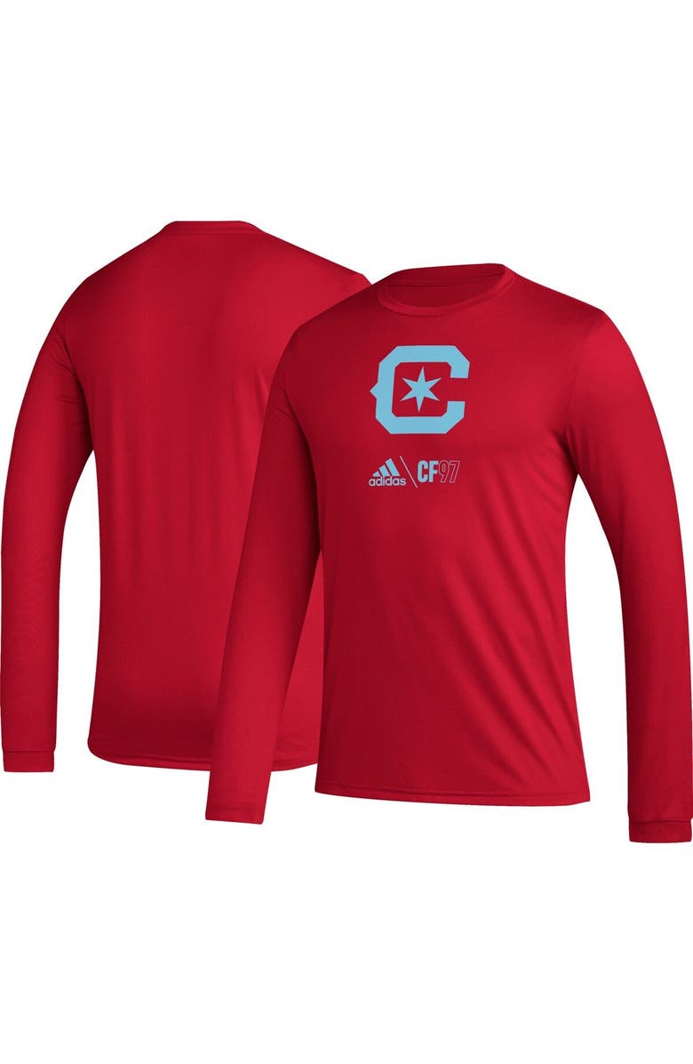 adidas Men's adidas Red Chicago Fire Icon AEROREADY Long Sleeve T-Shirt, Alternate, color,