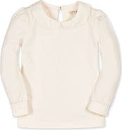 Hope & Henry Kids' Organic Long Sleeve Knit Top with Woven Collar