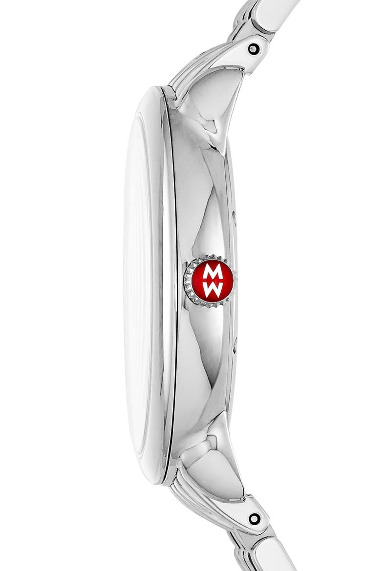 Serein Diamond Bracelet Watch, 36mm, Alternate, color, SILVER/ SILVER WHITE SUNRAY