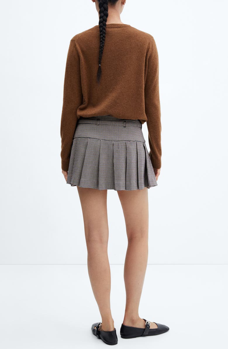 MANGO Houndstooth Belted Miniskirt, Alternate, color, 