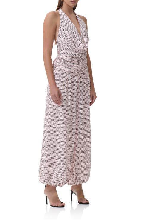 Robin Pin Dot Halter Neck Jumpsuit