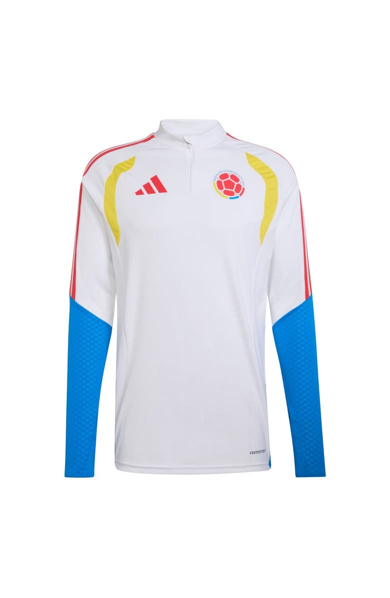 adidas Men's adidas  White Colombia National Team FIFA x World Cup 2026 Tiro Quarter-Zip Training Top, Main, color, White