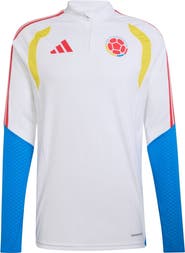 adidas Men's adidas  White Colombia National Team FIFA x World Cup 2026 Tiro Quarter-Zip Training Top