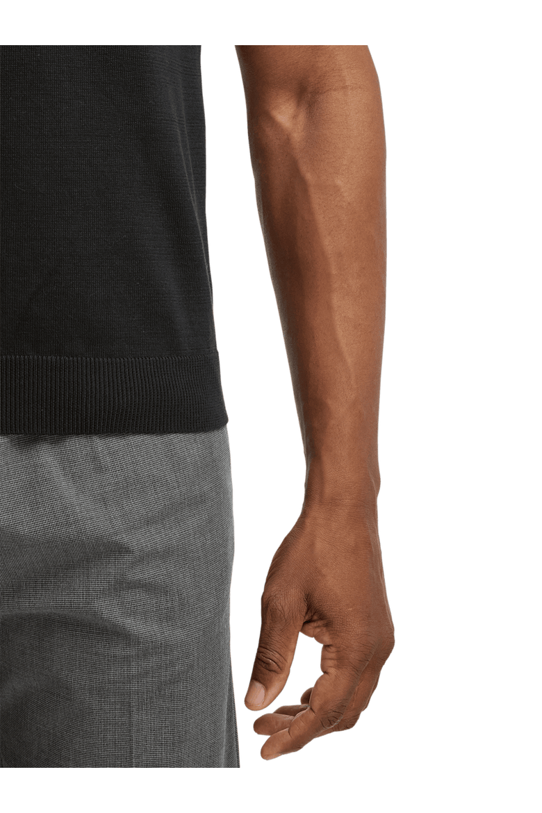 Supima Cotton Three Button Polo, Alternate, color, Black