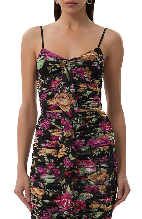 Columbia Ruffle Ruched Crop Top