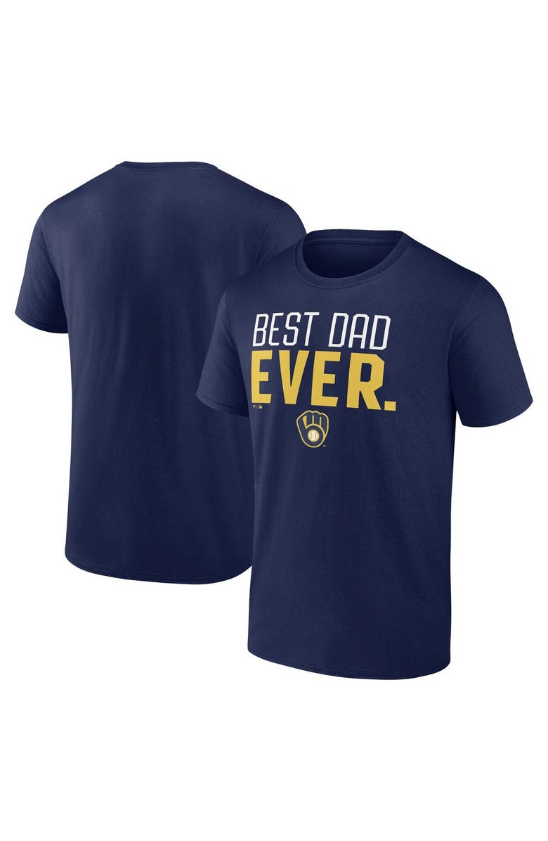 PROFILE Men's Navy Milwaukee Brewers Big & Tall Best Dad T-Shirt, Alternate, color, 