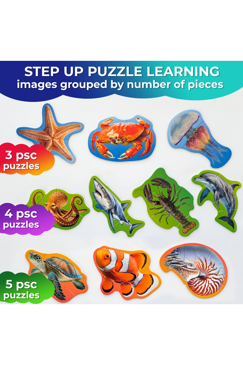 Large Floor Puzzle Set for Toddlers - 40 Piece Progressive Jigsaw Puzzles, Alternate, color, Ocean