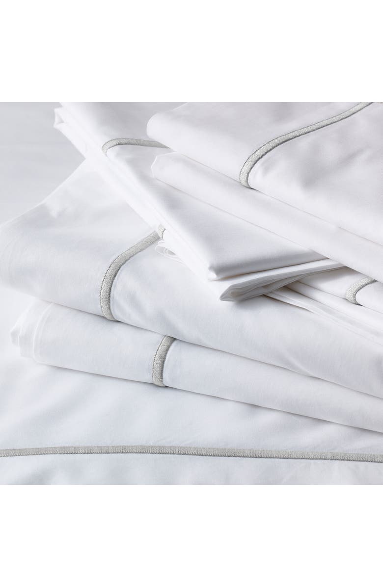 The White Company Luxury Savoy 400 Thread Count Flat Sheet, Alternate, color,