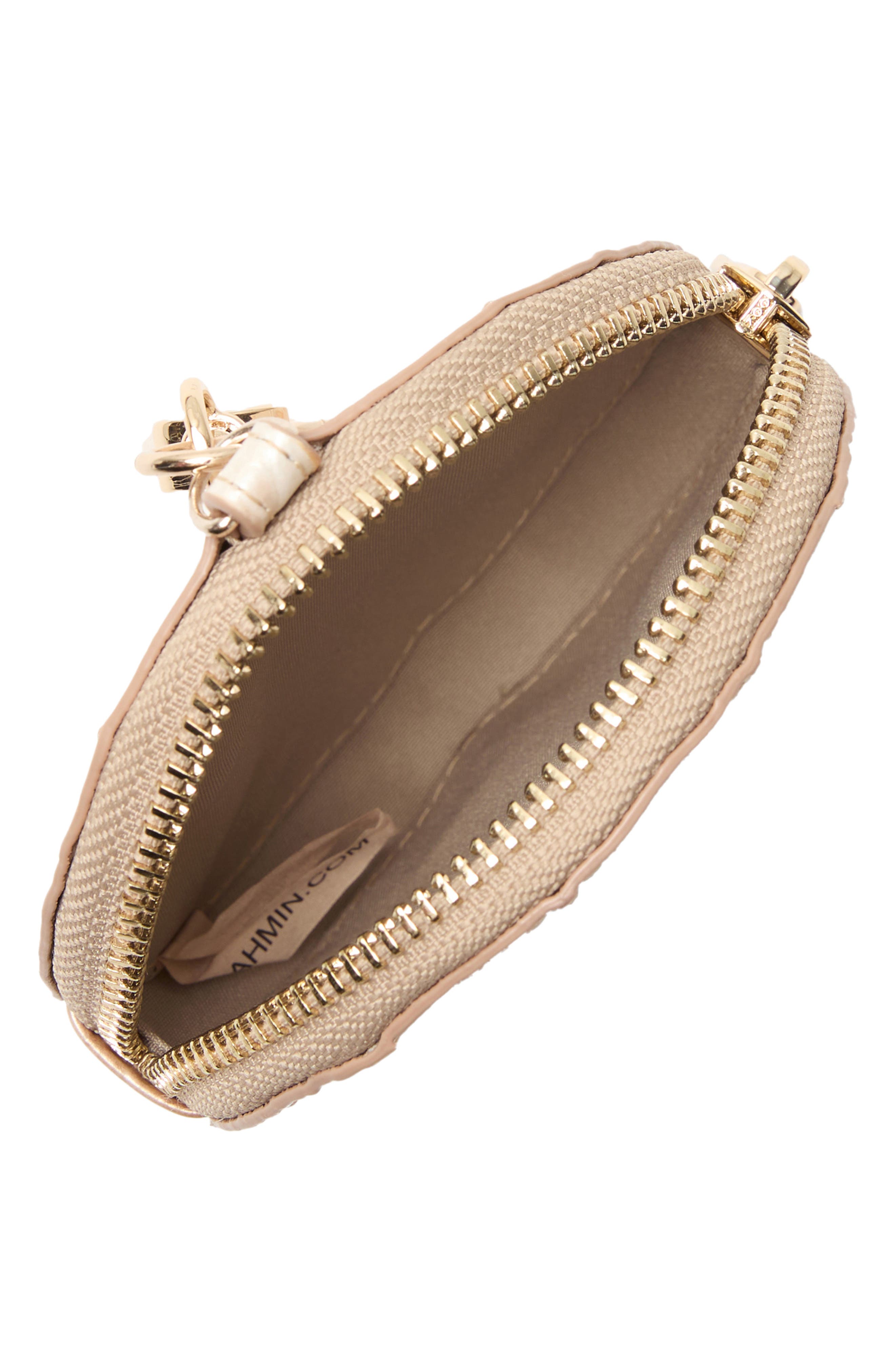 Brahmin Circle Croc Embossed Leather Coin Purse, Alternate, color, 