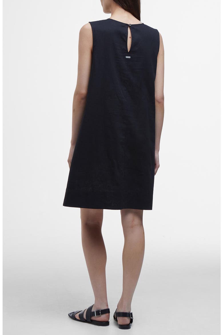 Lucy Sleeveless Cotton & Linen Minidress, Alternate, color, BLACK