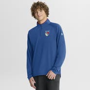 FANATICS Men's Fanatics Blue New York Rangers Authentic Pro Rink Training Centennial Raglan Quarter-Zip Pullover