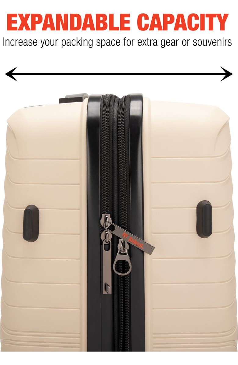 Bobcat Excavator 3 Piece Expandable Spinner Luggage Set with TSA Lock, Alternate, color, Khaki