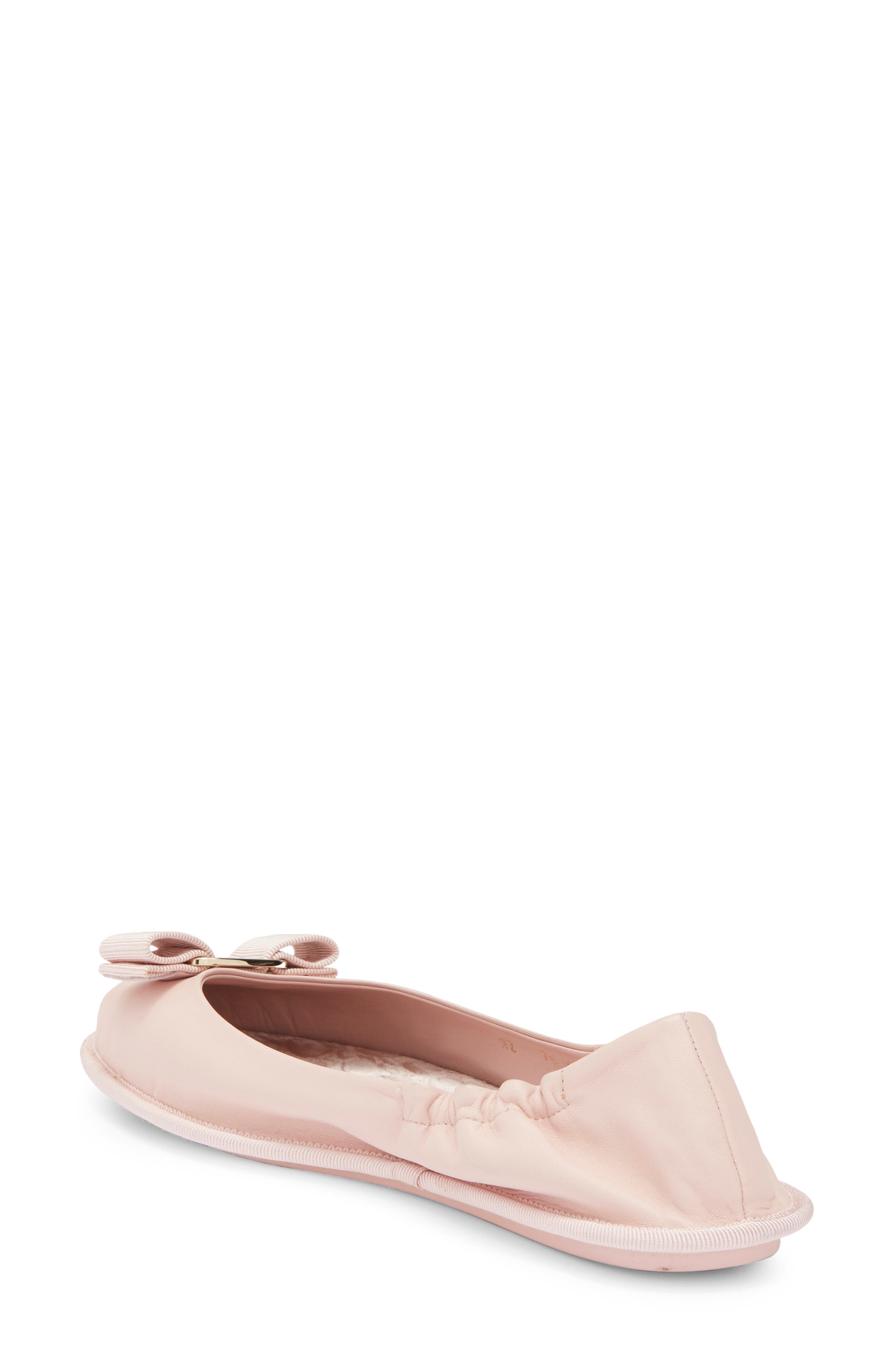 FERRAGAMO Varina Bow Ballet Flat, Alternate, color, Pink