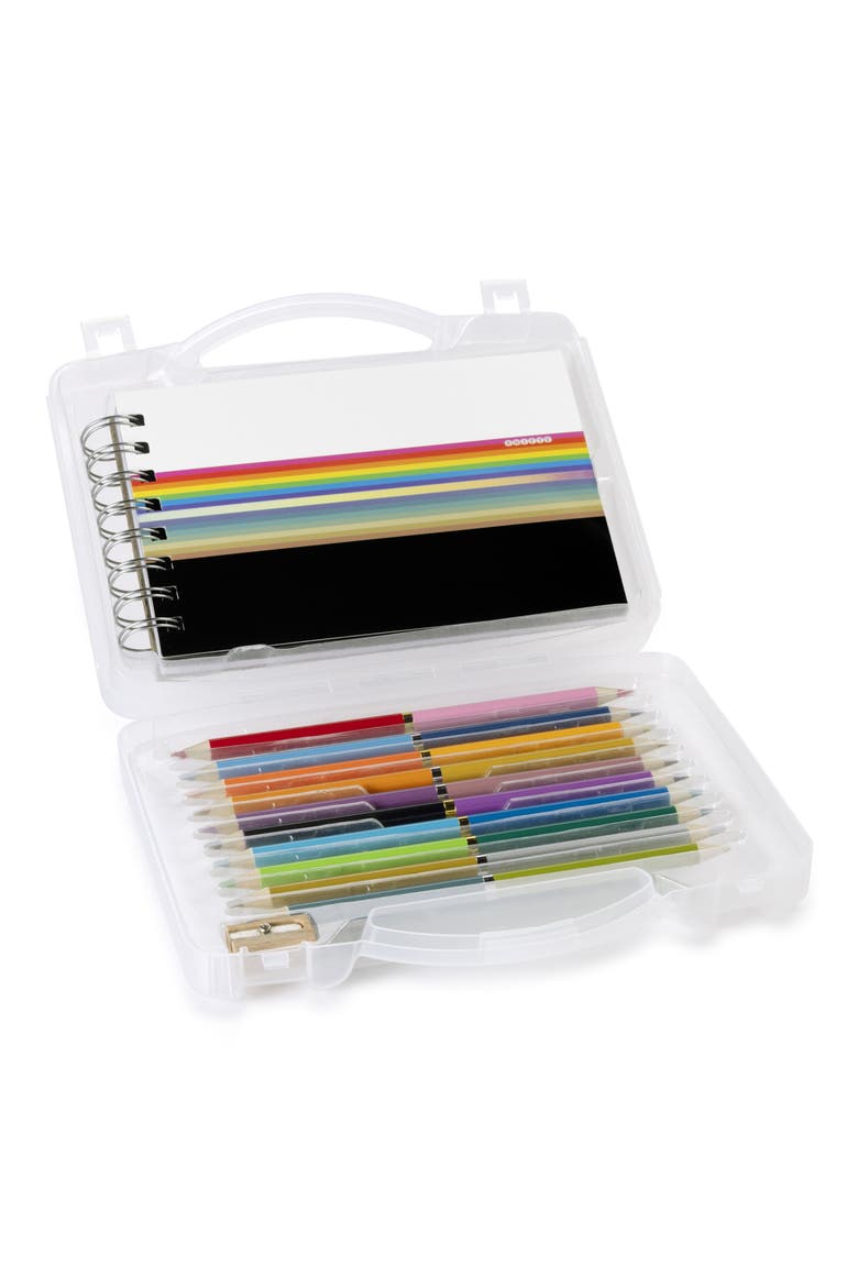 Sketch Stuiod 10-Piece Double-Ended Pencil Case, Alternate, color, MULTI