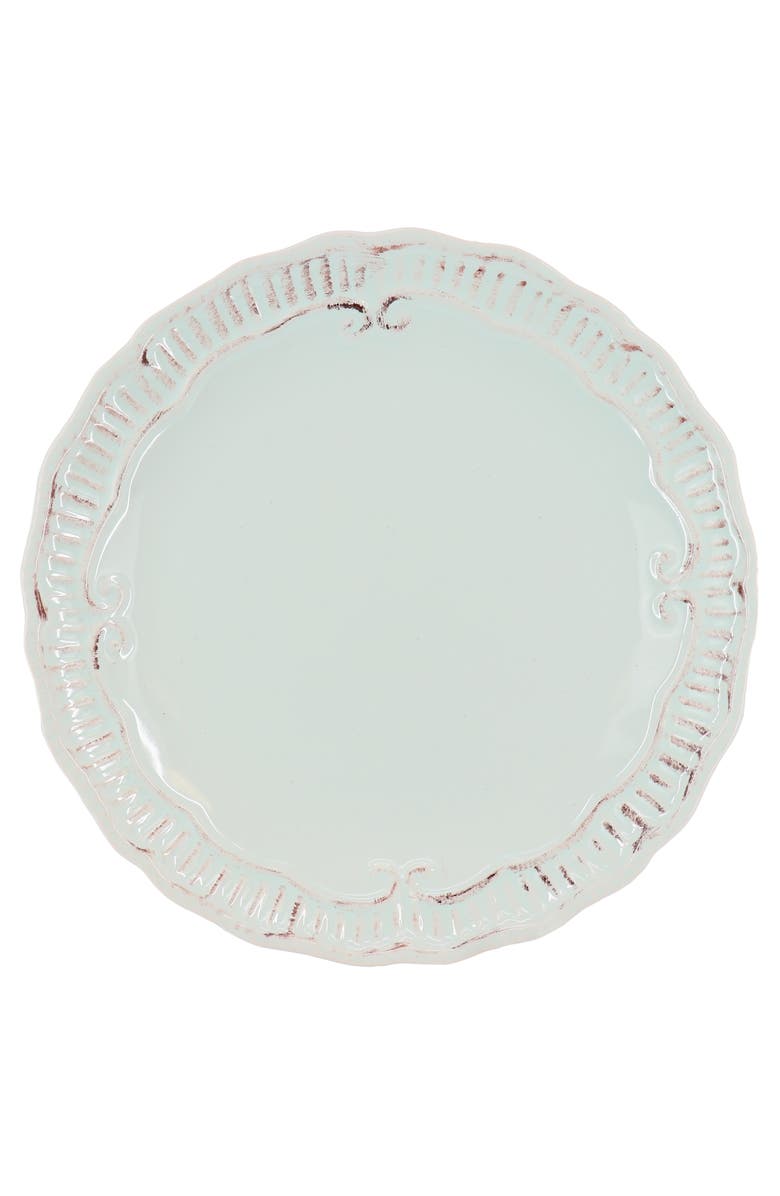 Modern Southern Home Capri 6 piece 11in Stoneware Embossed Dinner Plate Set, Alternate, color, Egg Blue