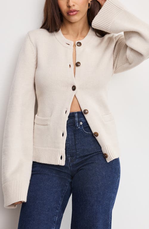 Good American Womens Vanilla001 Round-neck Button Knitted Cardigan Xs In Neutral