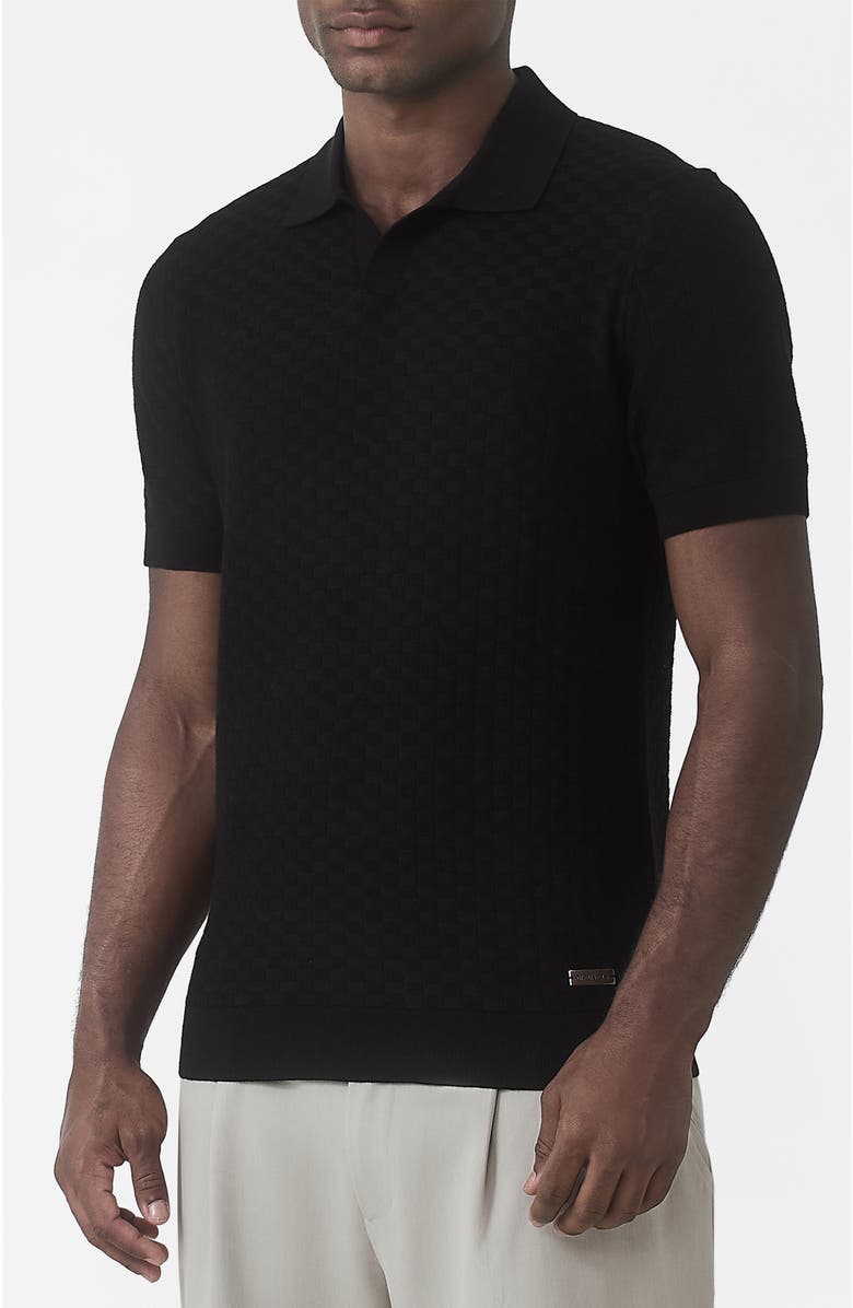 MAUVAIS Nerano Slim Knit Polo, Alternate, color, Black
