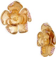 Oscar de la Renta Large Rose Clip-On Earrings