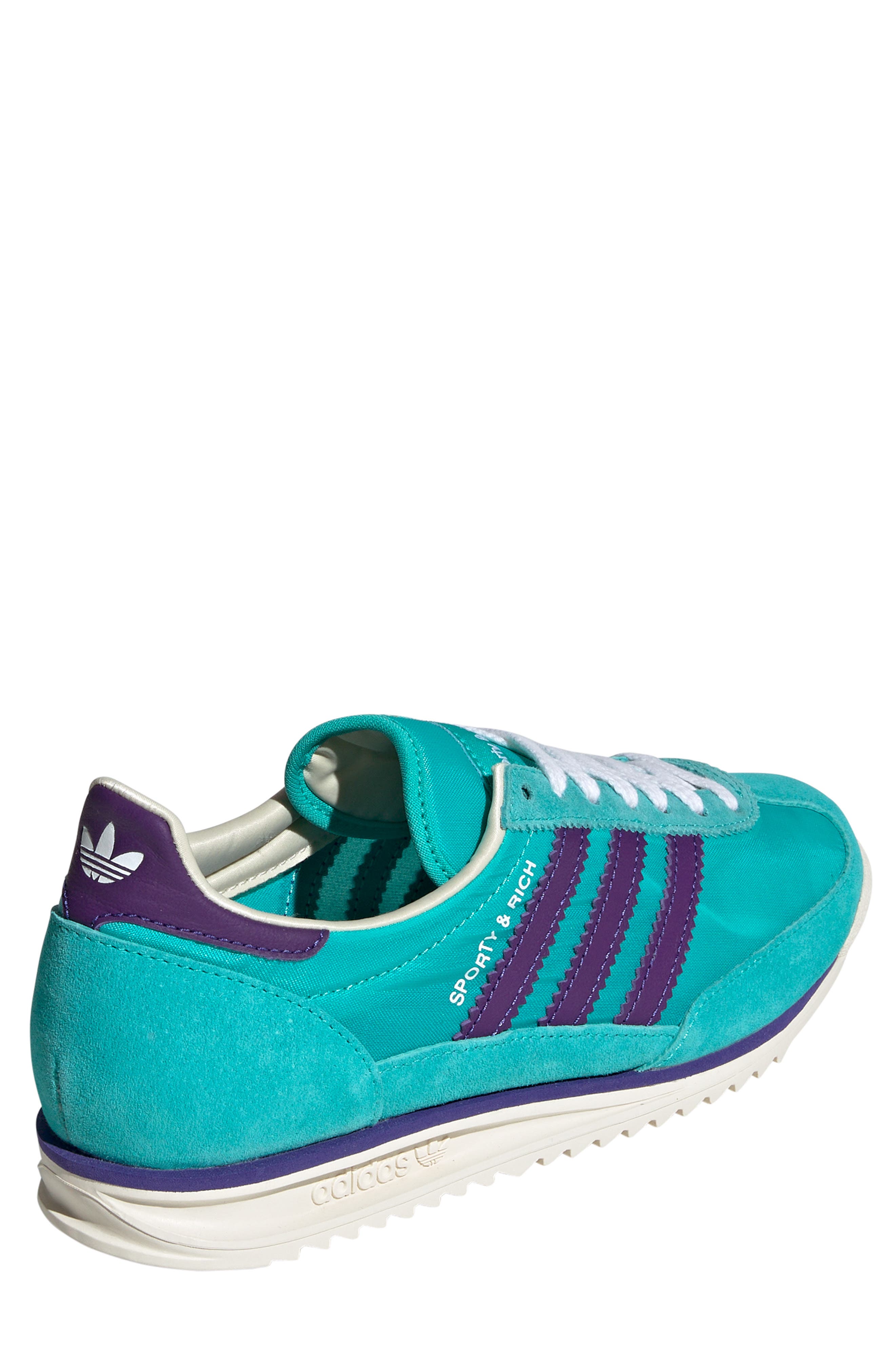 adidas x Sporty & Rich Gender Inclusive SL 72 Sneaker, Alternate, color, Mint/ Purple/ Cream White
