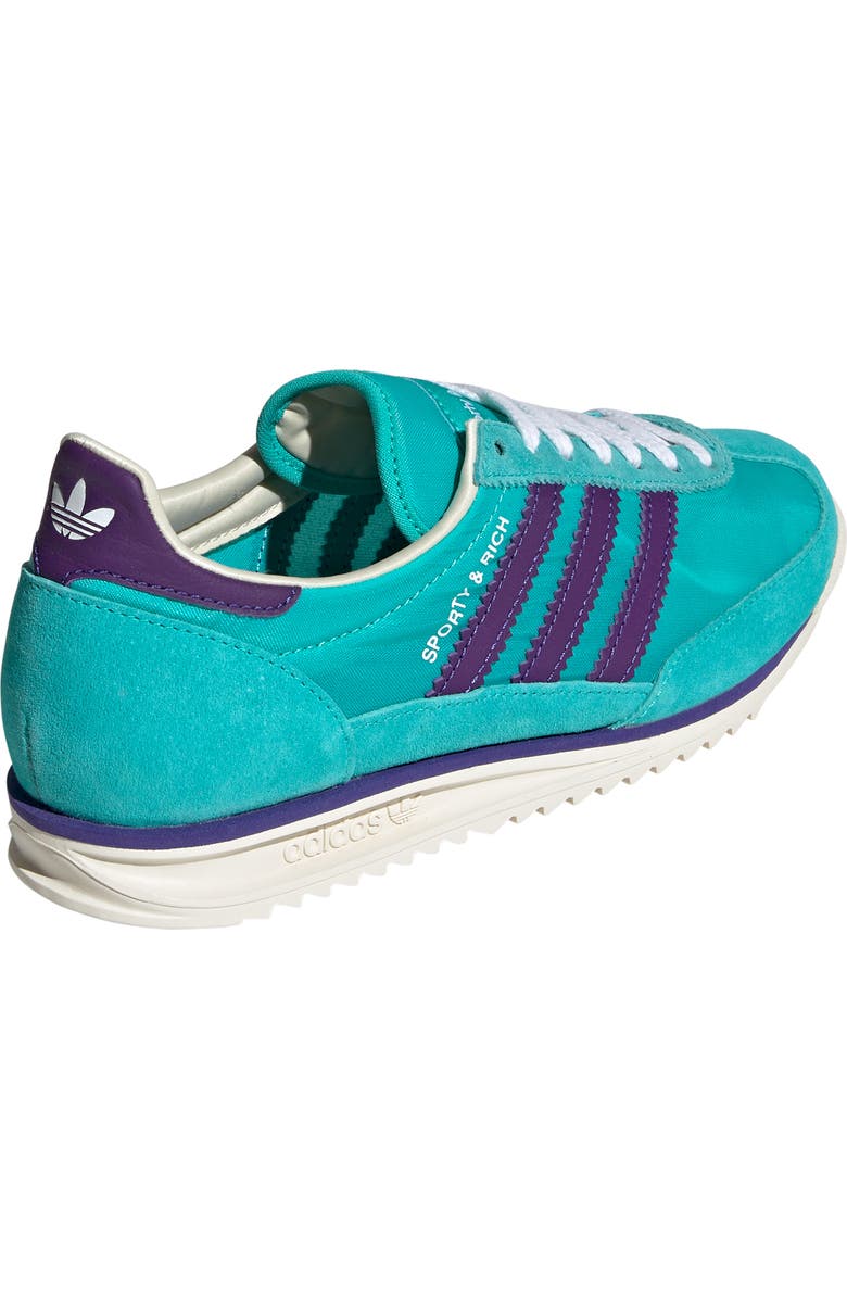 adidas x Sporty & Rich SL 72 Sneaker, Alternate, color, Mint/ Purple/ Cream White