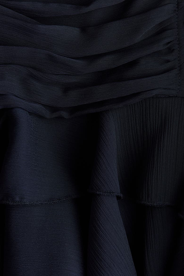 Draped Chiffon Strappy Dress, Alternate, color, Navy blue