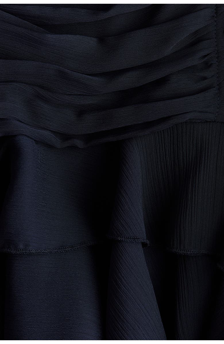 H&M Draped Chiffon Strappy Dress, Alternate, color, Navy Blue