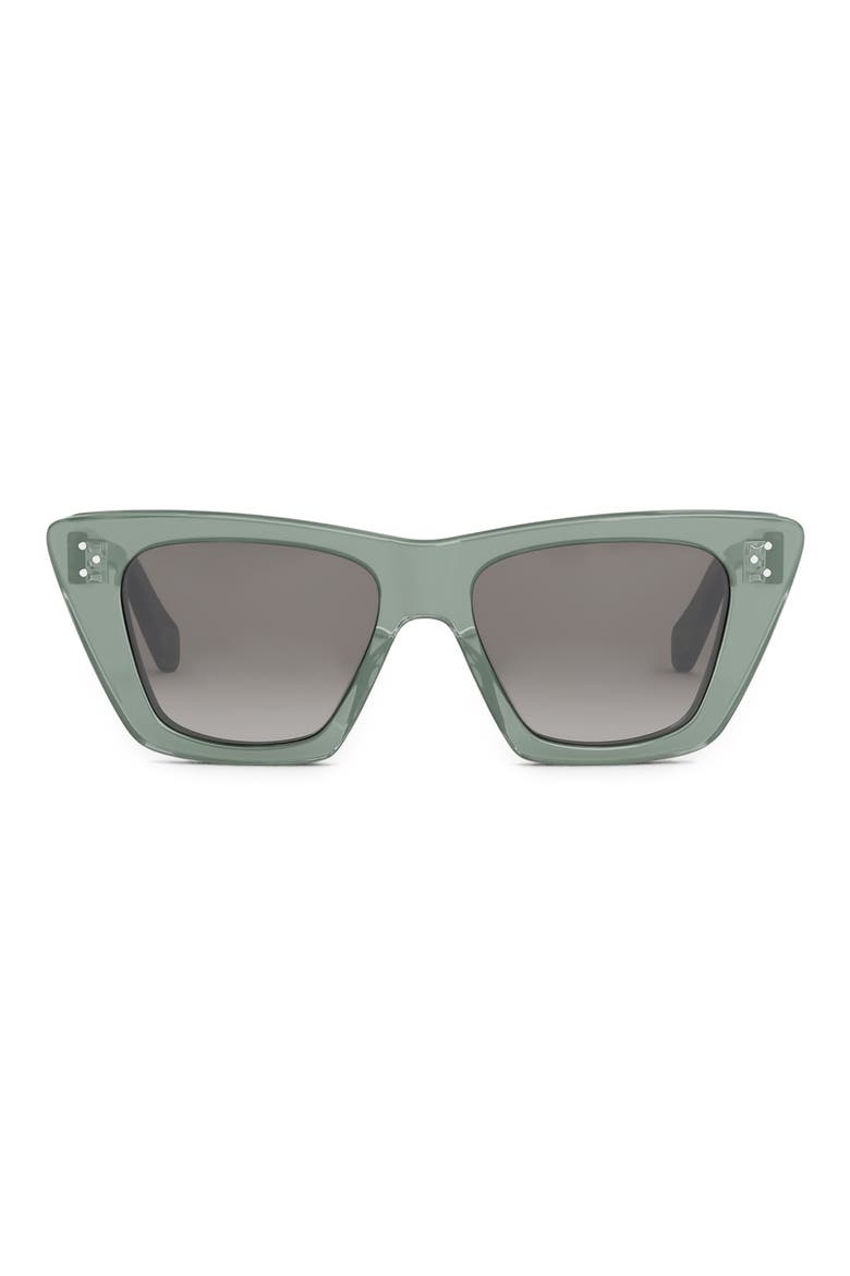 51mm Cat Eye Sunglasses, Main, color, SHINY LIGHT GREEN / SMOKE