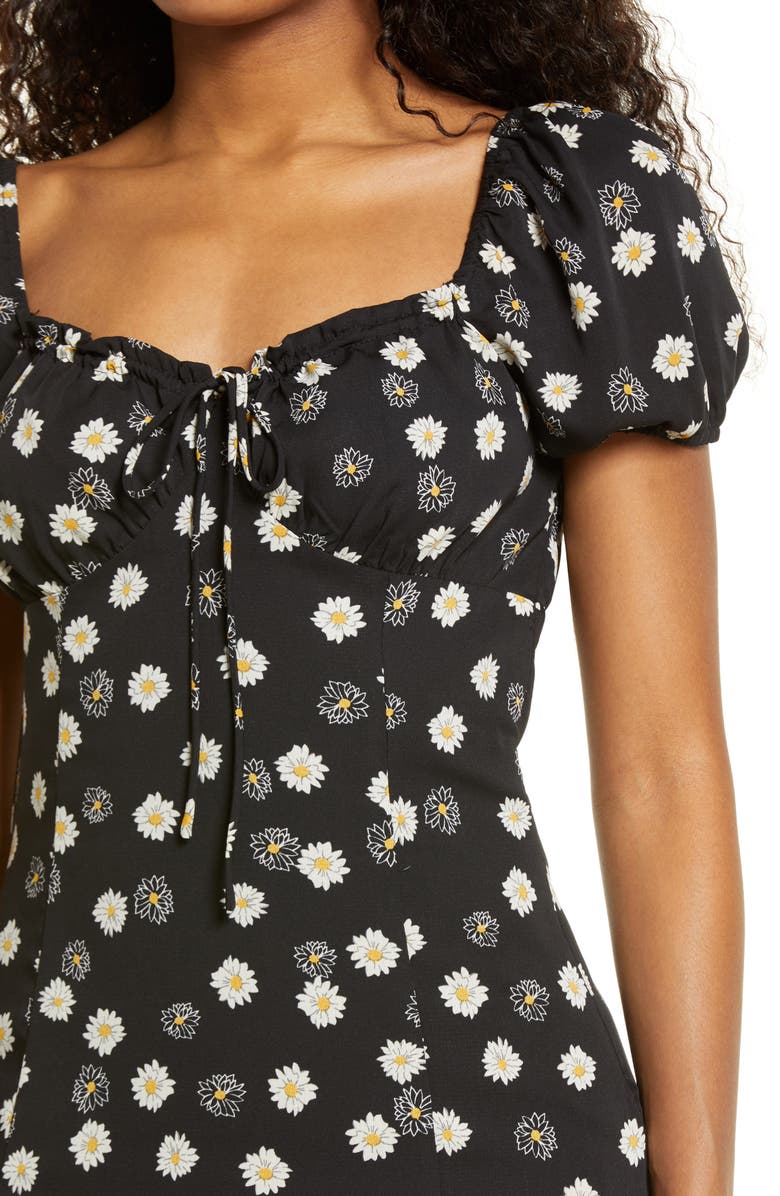 BP. Ditsy Floral Tie Front Minidress, Alternate, color,