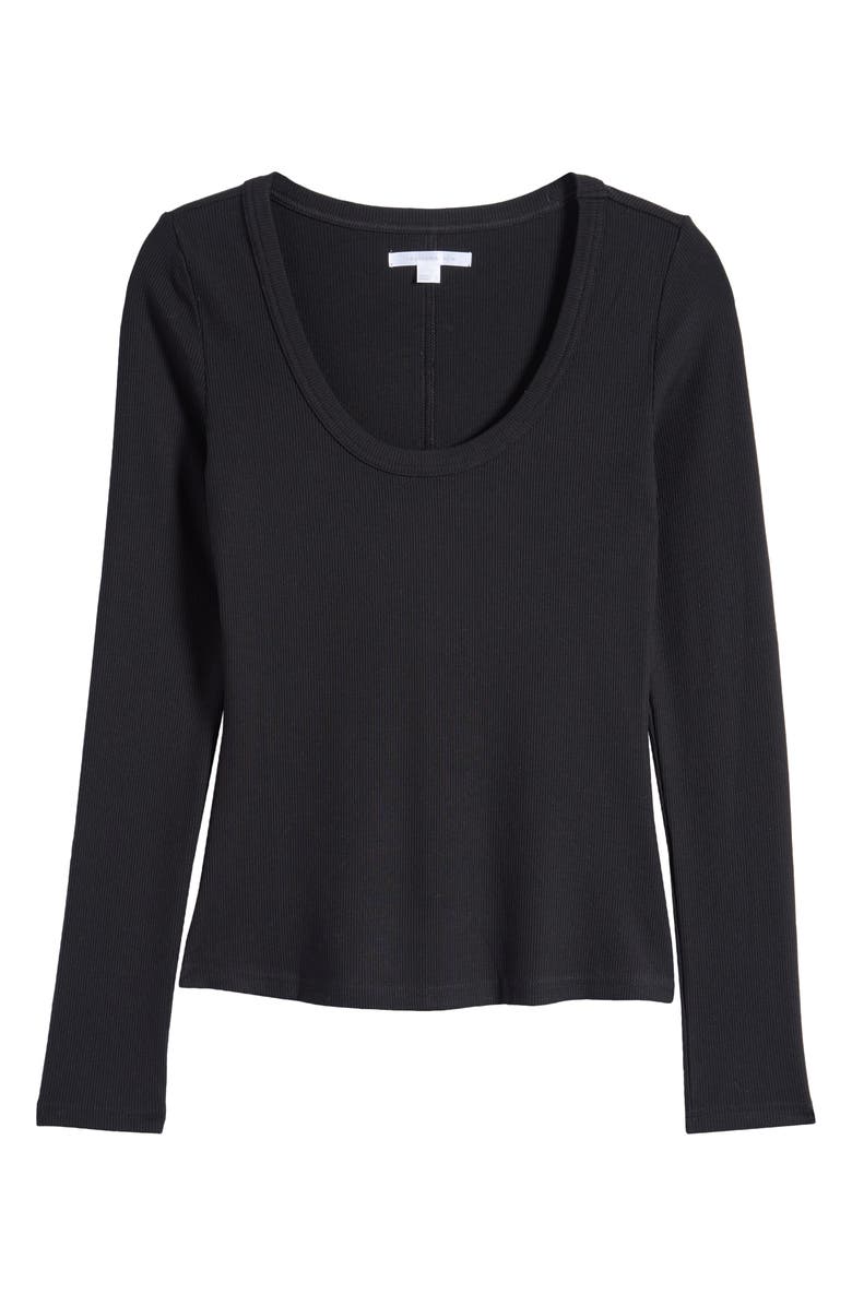 TravisMathew Cloud Retreat Rib Long Sleeve Top, Alternate, color, Black