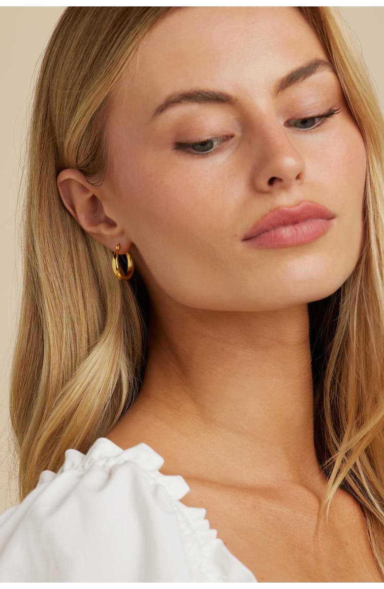 Untamed Petals Nadia Classic Gold Hoops, Alternate, color, 