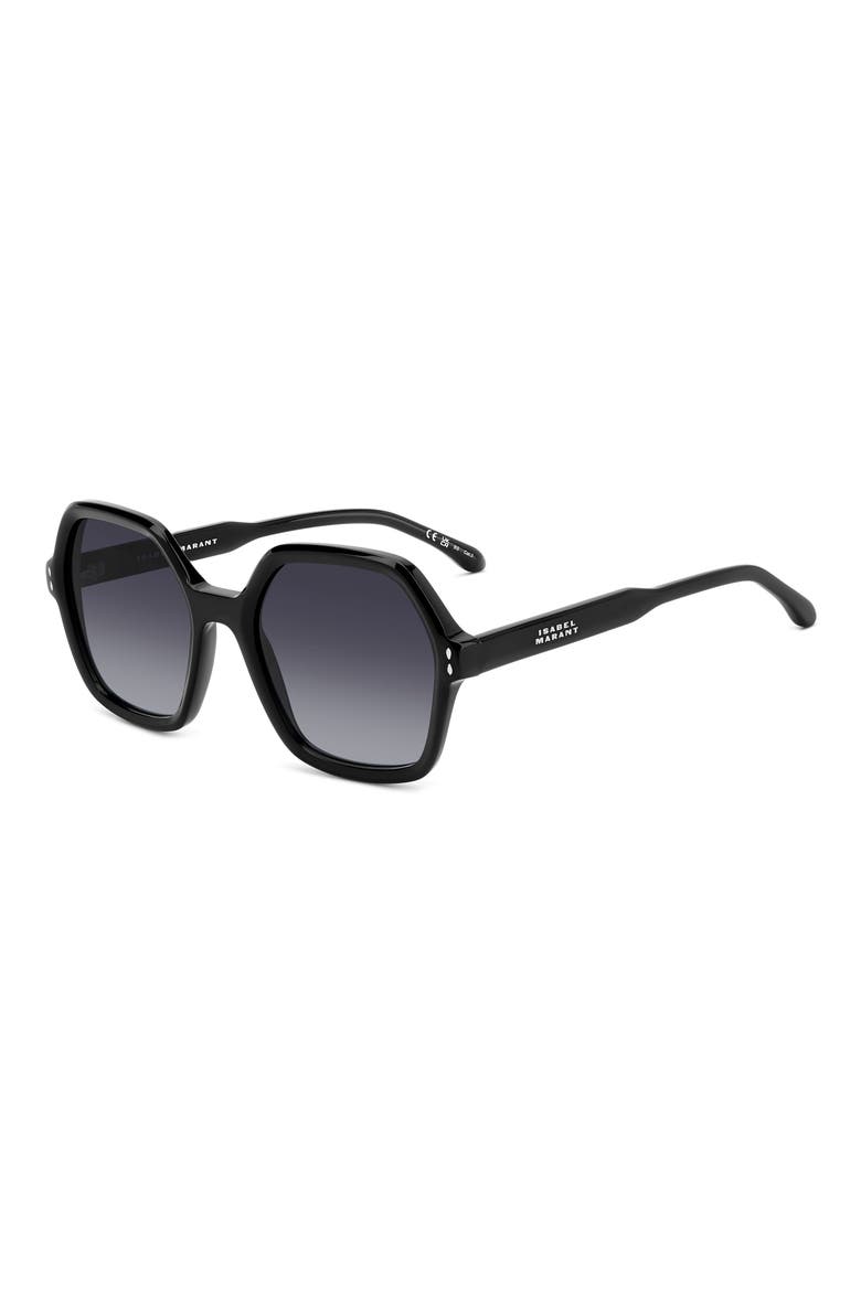 55mm Gradient Square Sunglasses, Alternate, color, BLACK/ GREY SHADED