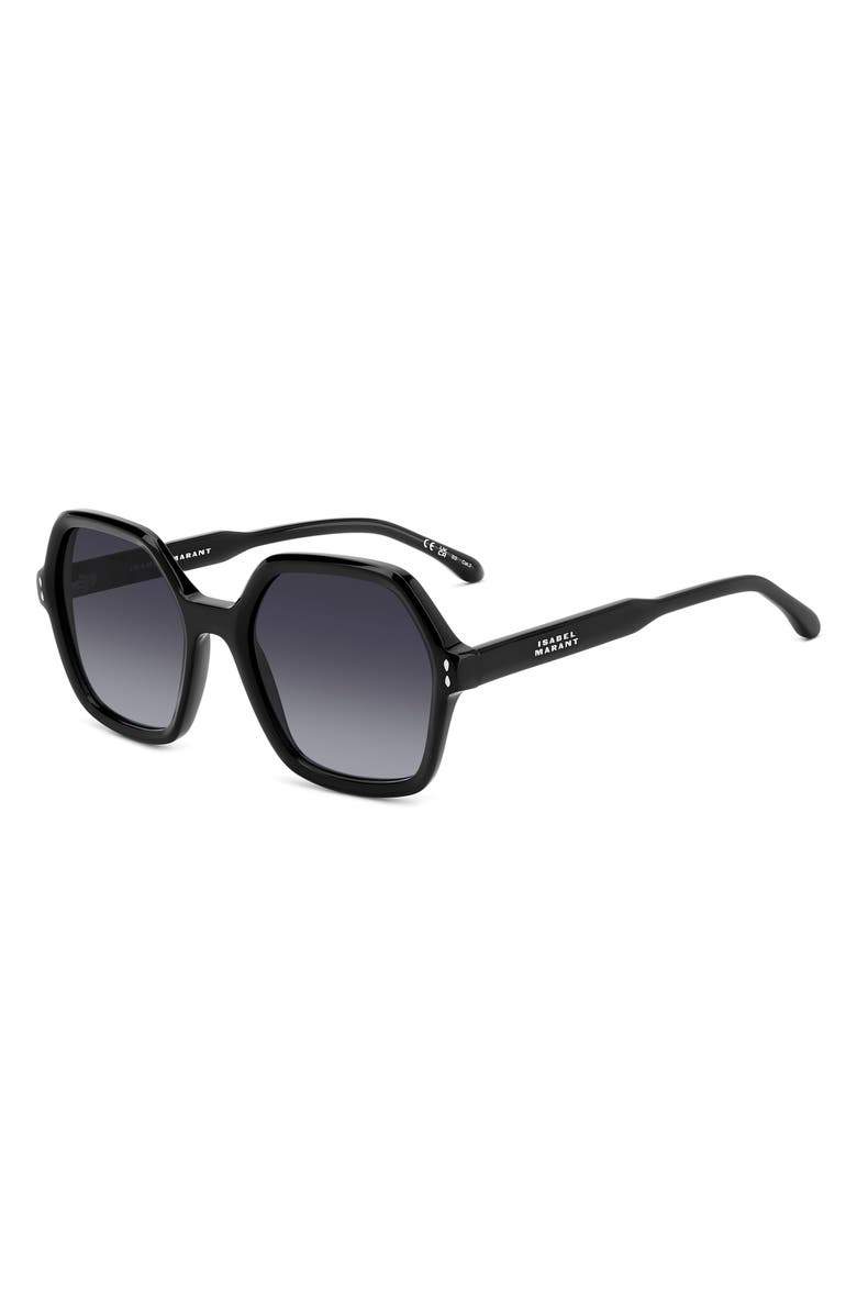Isabel Marant 55mm Gradient Square Sunglasses, Alternate, color, Black/ Grey Shaded