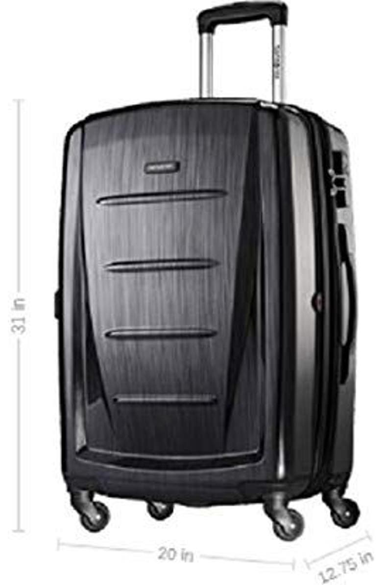 Samsonite Winfield 2 Checked-Large 28-Inch Hardside Expandable Luggage with Spinner Wheels, Alternate, color, Charcoal