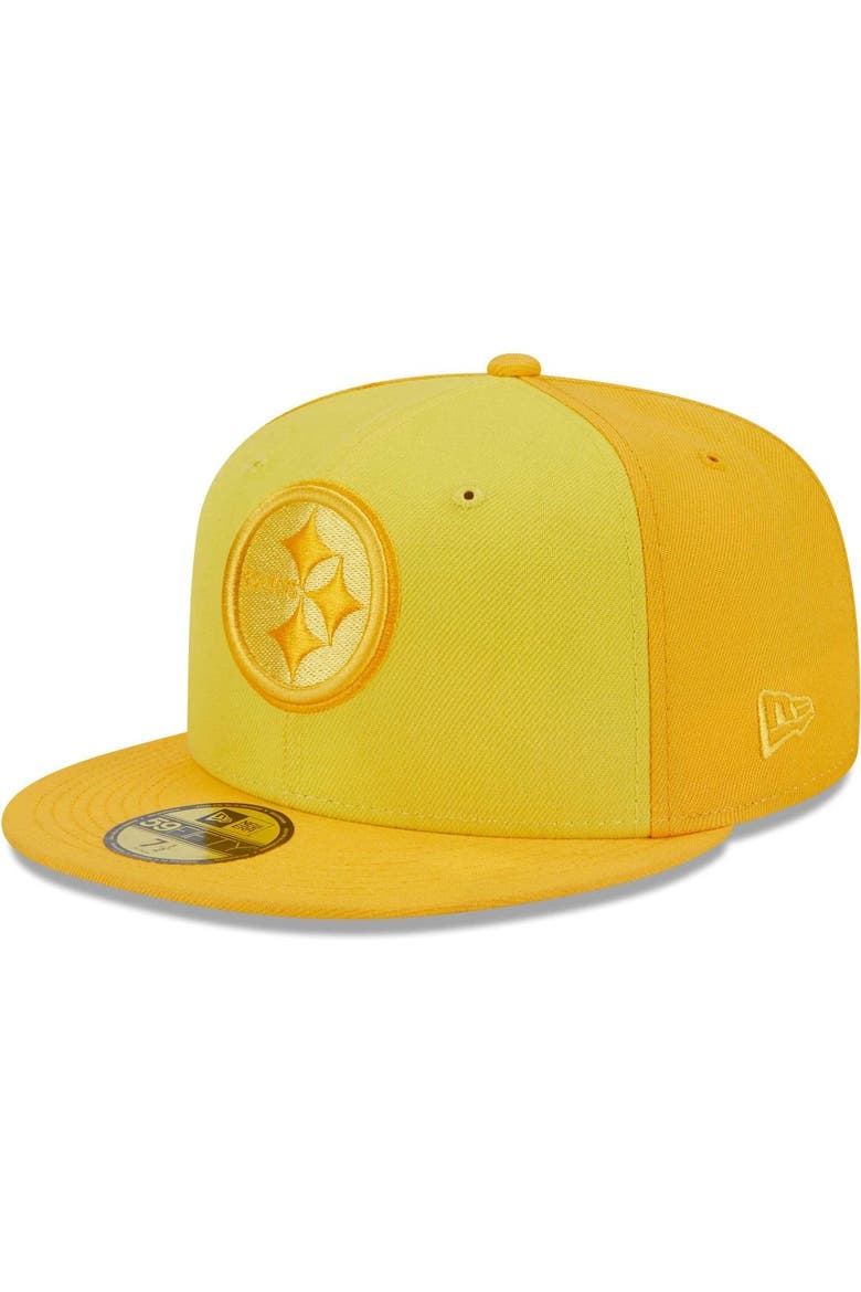 Men's New Era  Gold Pittsburgh Steelers Tri-Tone 59FIFTY Fitted Hat, Main, color, Gold