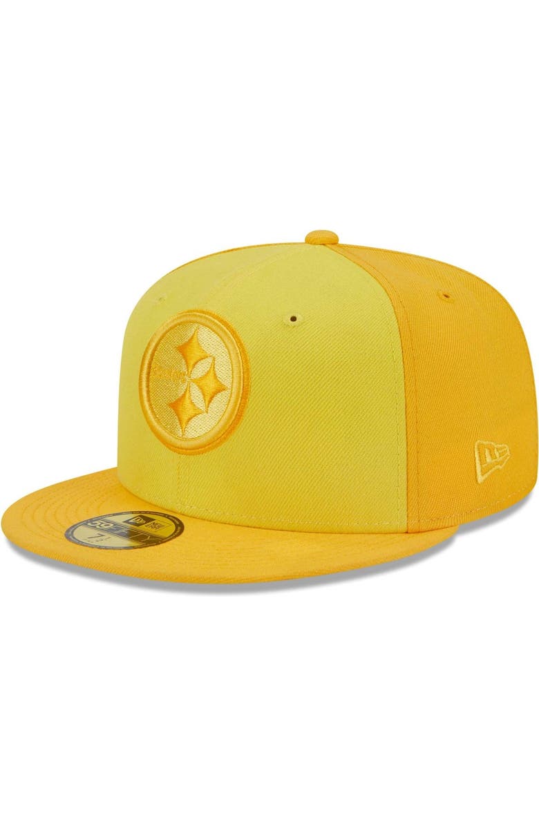 New Era Men's New Era  Gold Pittsburgh Steelers Tri-Tone 59FIFTY Fitted Hat, Main, color, 