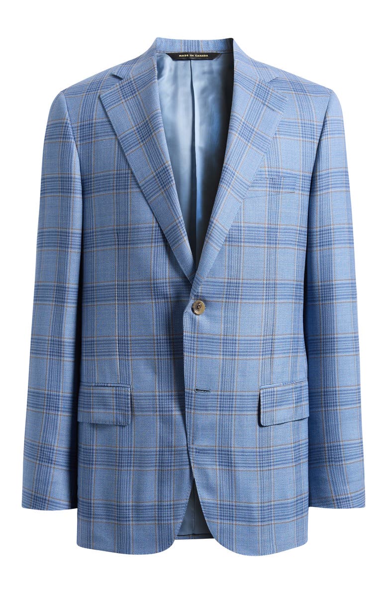 Heritage Gold Light Blue Plaid Wool Sport Coat, Alternate, color, Blue