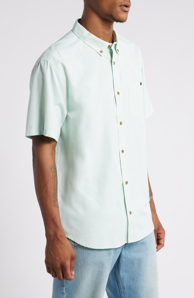Billabong All Day Solid Short Sleeve Button-Down Shirt, Alternate, color, Bermuda