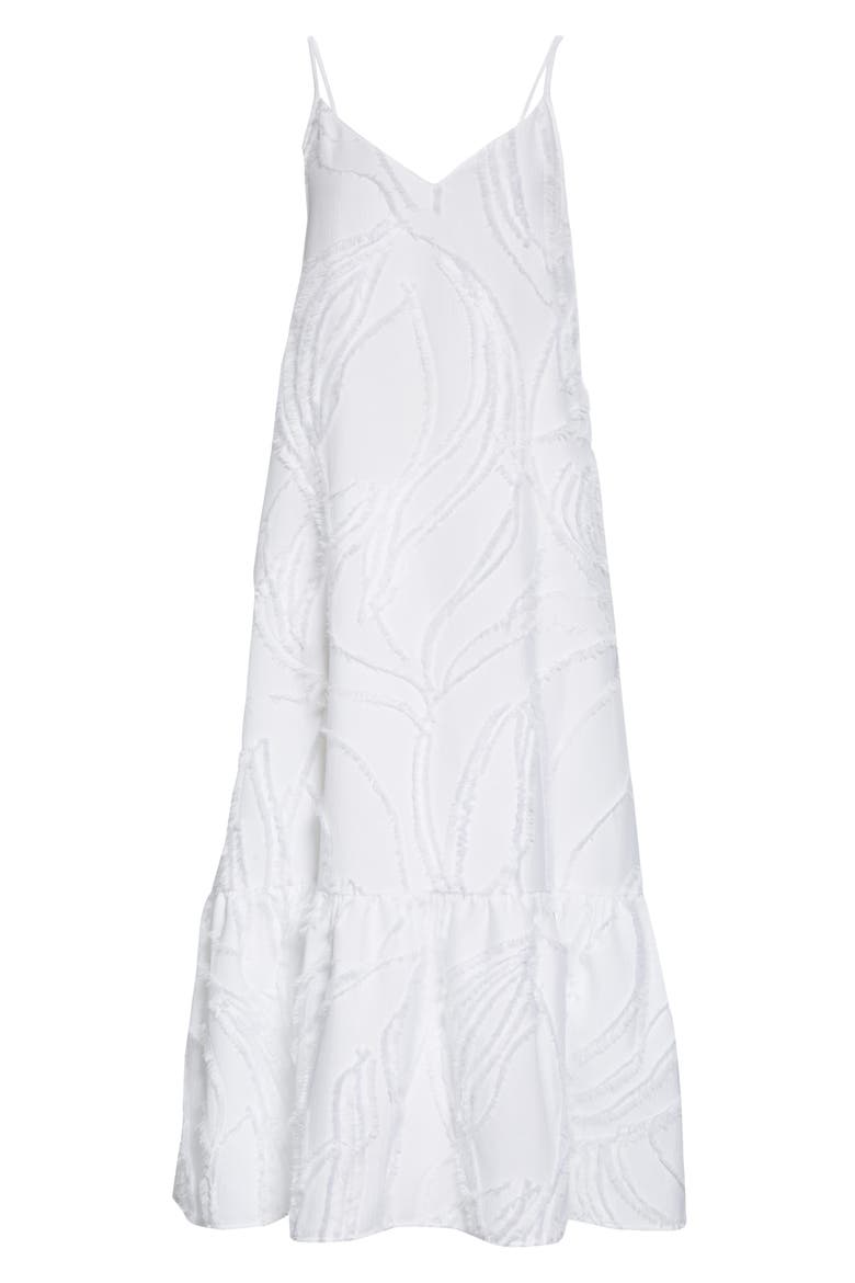 Josephine Fringed Jacquard Maxi Dress, Alternate, color, WHITE