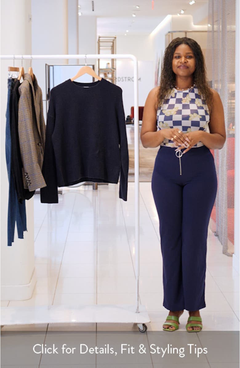 Relaxed Crewneck Cotton Blend Sweater, sales video thumbnail